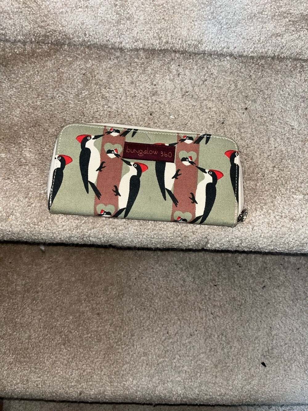 Bungalow 360 Woodpecker Canvas Zip Around Vegan Wallet